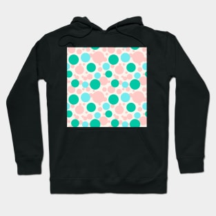 Green, blue and pink circles over beige Hoodie